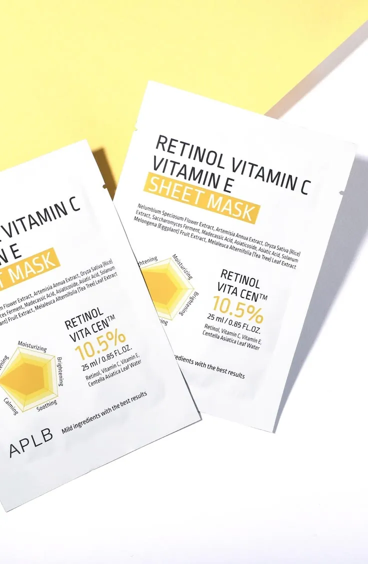 APLB Retinol  10.5% Vitamin C Vitamin E Sheet Mask 25ml