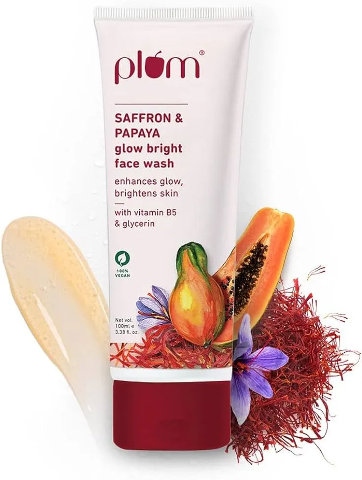 Plum Saffron & Papaya Glow Bright Face Wash- 100ml