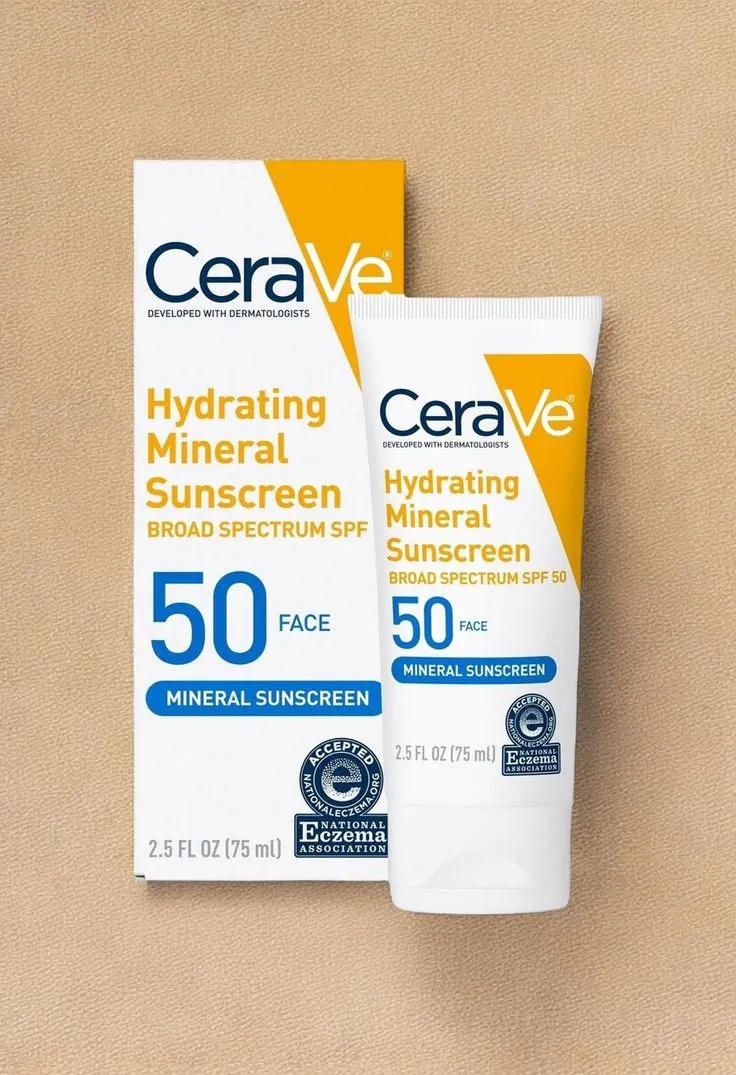 CeraVe Hydrating Mineral Sunscreen Broad Spectrum SPF 50 Face- 75ml