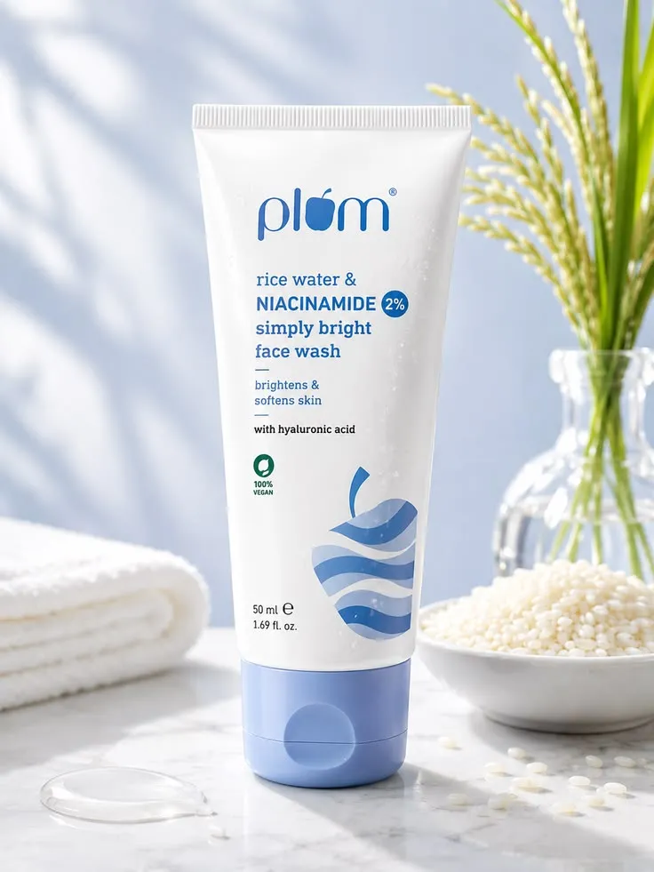 Plum Rice Water & Niacinamide 2% Simply Bright Face Wash- 100ml
