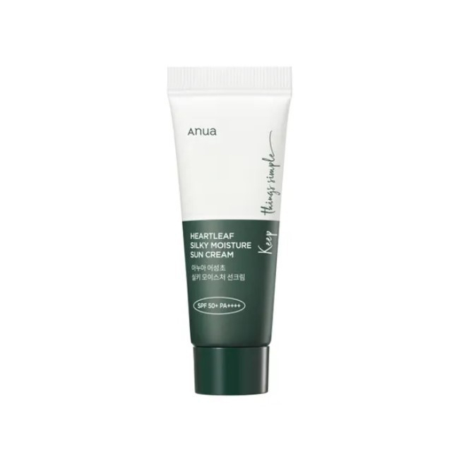 Anua Heartleaf Silky Moisture Sun Cream with SPF 50+ PA++++  Size: 10 ml
