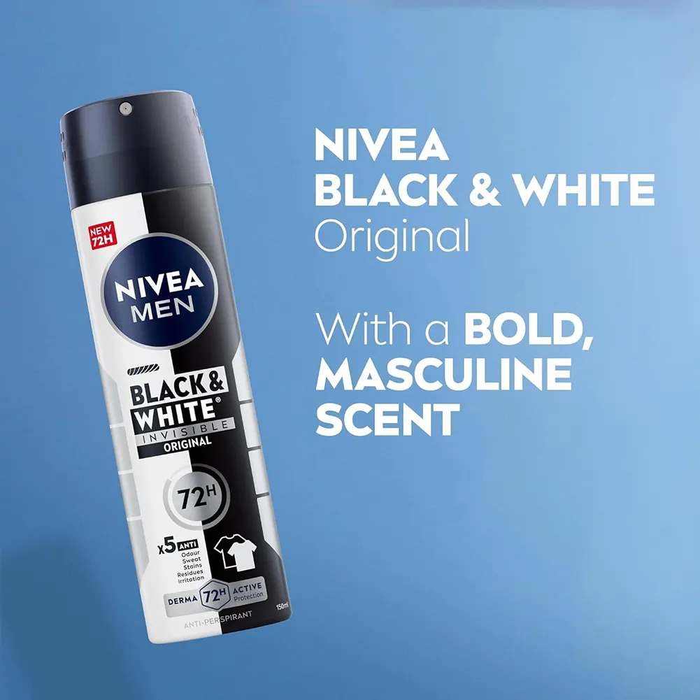 NIVEA MEN Body Spray Black & White Invisible 150ml